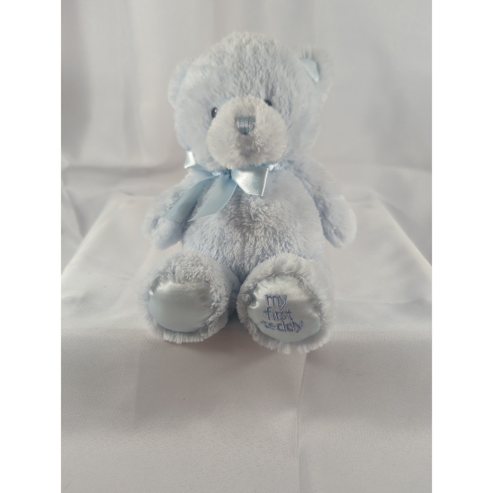 Baby Gund Plush Bear My First Teddy Blue 10" Stuffed Animal  Toy